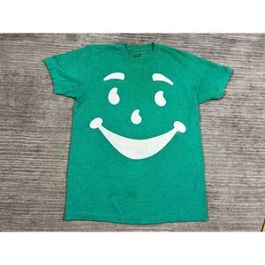 Kool-Aid T-Shirt Mens Medium Green Kool-Aid Man Face Graphic Tee Heathered Retro